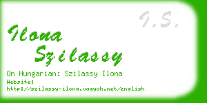 ilona szilassy business card